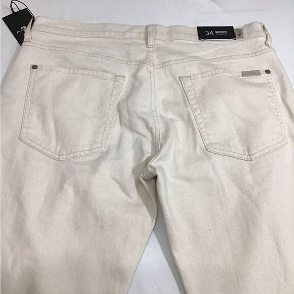 7 For All Mankind Slim Straight Leg Distressed Skinny Jeans New Defects Size 34 - Picture 4 of 14